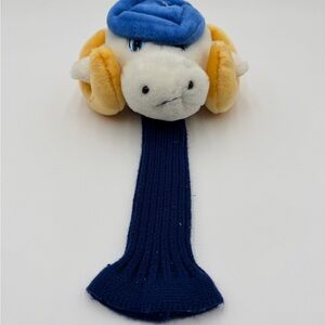Vintage Ram Sheep Golf Club Headcover – Plush Driver Cover – Blue/Yellow